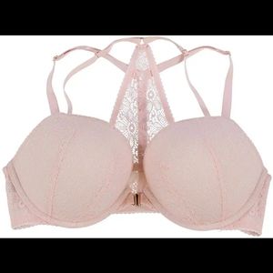 NWT VICTORIA'S SECRET Bra Bombshell Front Close Padded with Floral Lace 34C
